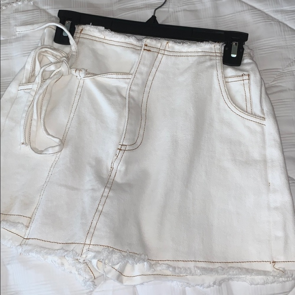 White Denim Skort